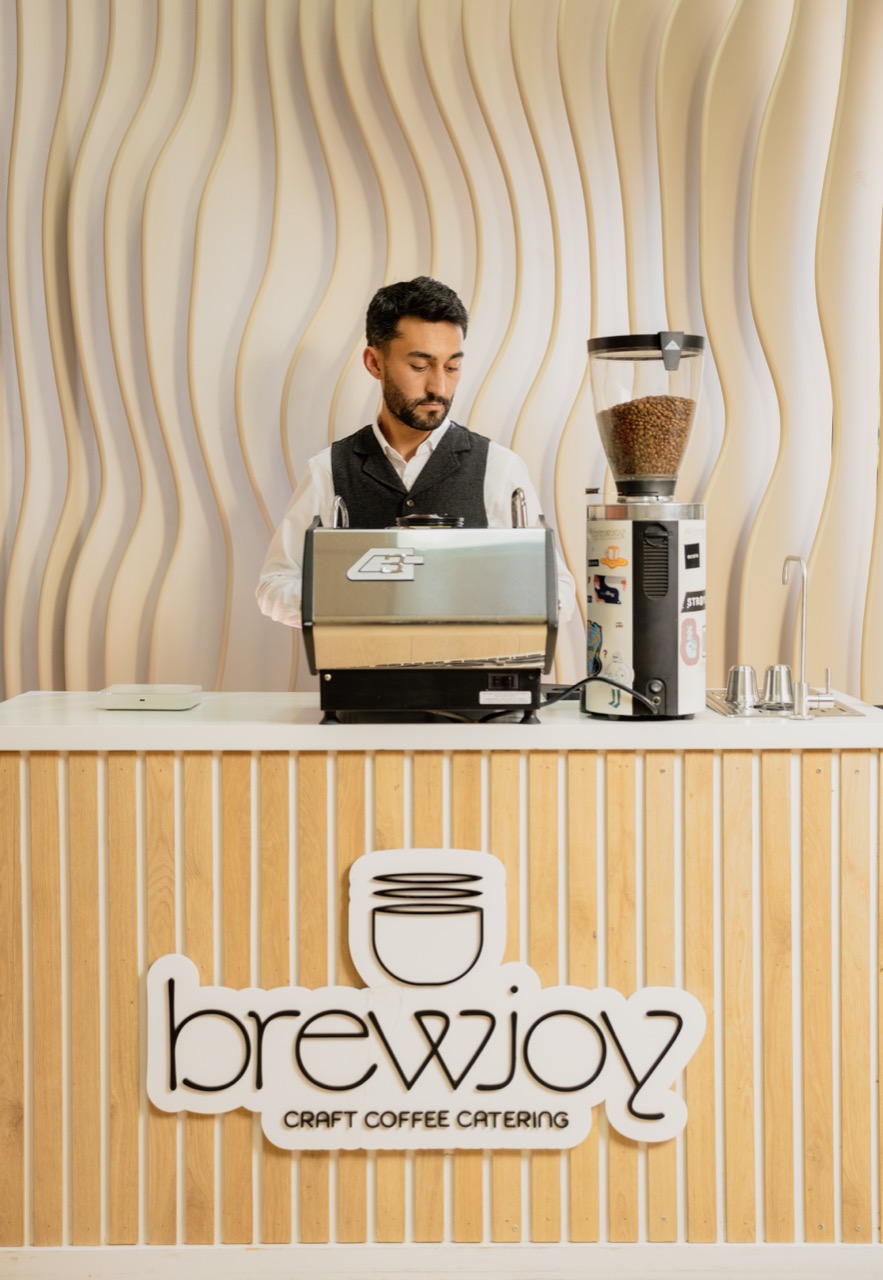 Specialty latte art and espresso drinks at a corporate conference in LA